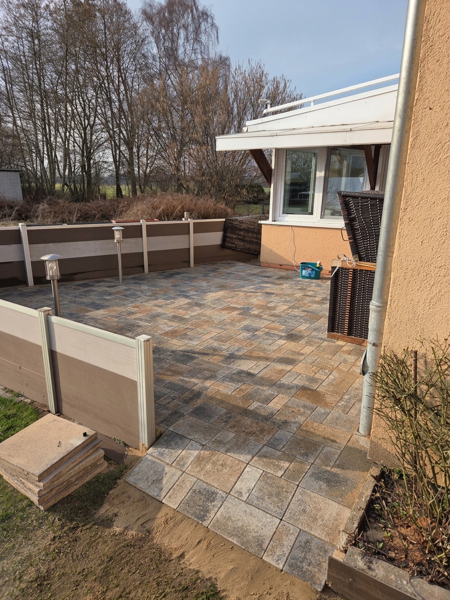 Terrassenplatten verlegen, Kayhude